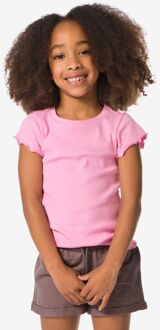 Hema Kinder T-shirt rib roze (roze) - 122/128