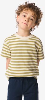 Hema Kinder T-shirt strepen olijf (olijf) - 146/152