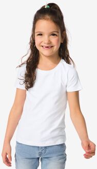 Hema Kinder T-shirts Biologisch Katoen - 2 Stuks Wit (wit) - 110/116