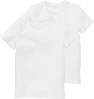 Hema Kinder T-shirts Biologisch Katoen - 2 Stuks Wit (wit) - 158/164