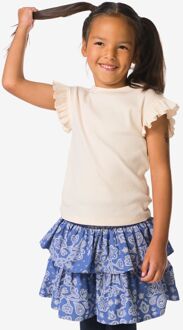 Hema Kinder T-shirts rib bloemen - 2 stuks ecru (ecru)