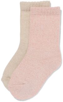 Hema Kinder thermosokken rib - 2 paar beige (beige) - 23/26