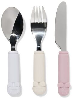 Hema Kinderbestek siliconen monster roze 3-delig (roze)