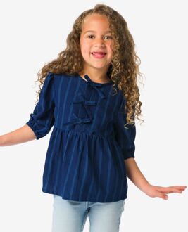 Hema Kinderblouse strepen donkerblauw (donkerblauw) - 110/116