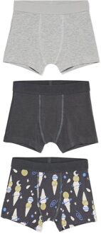 Hema Kinderboxers ijsjes - 3 stuks antraciet (antraciet) - 122/128