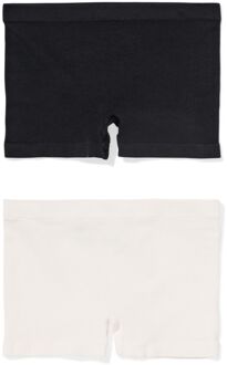 Hema Kinderboxers naadloos rib - 2 stuks zwart/wit (zwart/wit) - 158/164