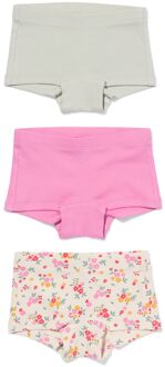 Hema Kinderboxers rib katoen bloemen - 3 stuks multicolor (multicolor) - 122/128