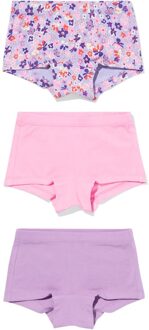 Hema Kinderboxers stretch katoen bloemen - 3 stuks roze (roze) - 122/128