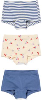 Hema Kinderboxers stretch katoen kers - 3 stuks blauw (blauw) - 98/104