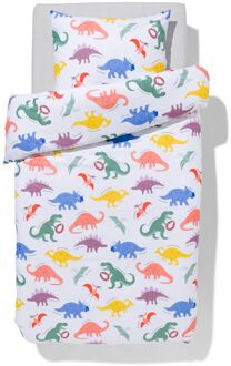 Hema Kinderdekbedovertrek 140x200cm zacht katoen dino (multi)