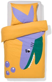 Hema Kinderdekbedovertrek 140x200cm zacht katoen haai (geel)