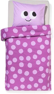 Hema Kinderdekbedovertrek 140x200cm zacht katoen monster paars (paars)