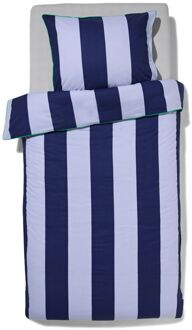 Hema Kinderdekbedovertrek 140x200cm zacht katoen strepen blauw (blauw)
