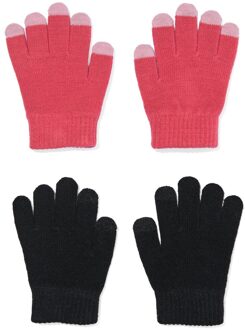 Hema Kinderhandschoenen met touchscreen - 2 paar roze (roze) - 146/164