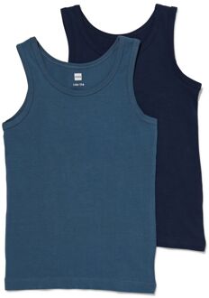 Hema Kinderhemden - 2 stuks donkerblauw (donkerblauw) - 146/152