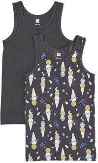 Hema Kinderhemden ijsjes - 2 stuks antraciet (antraciet) - 98/104