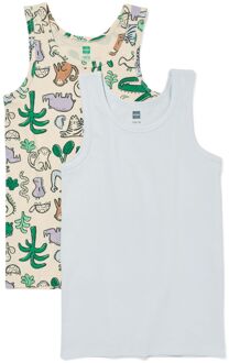 Hema Kinderhemden jungle - 2 stuks lichtblauw (lichtblauw) - 122/128