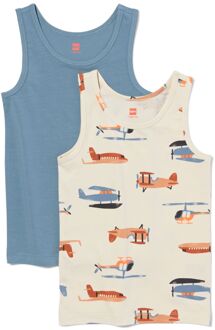 Hema Kinderhemden katoen stretch vliegtuig - 2 stuks gebroken wit (gebroken wit) - 122/128