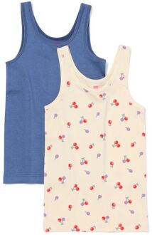 Hema Kinderhemden stretch katoen kersen - 2 stuks blauw (blauw) - 158/164
