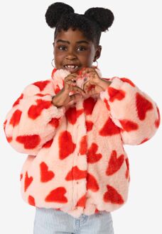 Hema Kinderjas teddy hartjes roze (roze) - 86/92