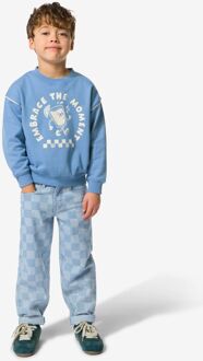 Hema Kinderjeans straight fit blokken lichtblauw (lichtblauw) - 104