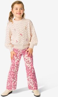 Hema Kinderjeans wijd dieren roze (roze) - 98