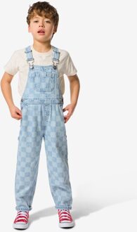 Hema Kinderjumpsuit blokken lichtblauw (lichtblauw) - 98/104