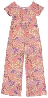 Hema Kinderjumpsuit jersey bloemen lichtroze (lichtroze) - 146/152