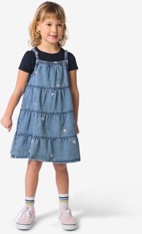 Hema Kinderjurk A-lijn bloemen blauw (blauw) - 110/116