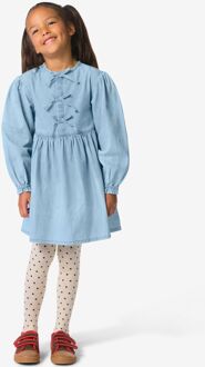 Hema Kinderjurk a-lijn strikjes blauw (blauw) - 98/104