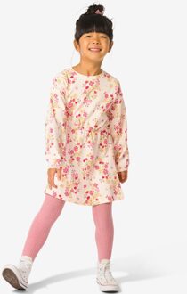 Hema Kinderjurk rib bloemen ecru (ecru) - 98/104