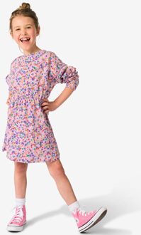 Hema Kinderjurk rib bloemen lavendel (lavendel) - 110/116