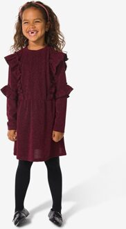 Hema Kinderjurk ruffle glitter bordeauxrood (bordeauxrood) - 98/104