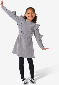 Hema Kinderjurk ruffle glitter zilver (zilver) - 110/116
