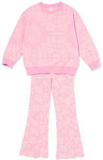 Hema Kinderkledingset rib paisley roze (roze) - 110/116