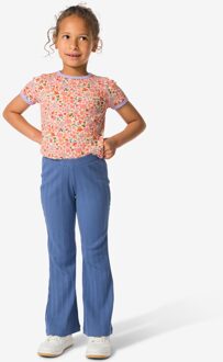 Hema Kinderlegging flared fit rib blauw (blauw) - 86/92