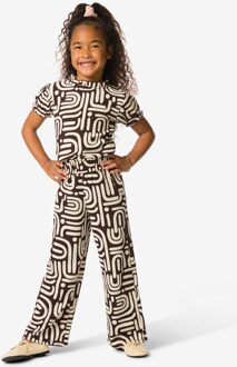 Hema Kinderlegging wide fit jersey abstract donkerbruin (donkerbruin) - 98/104