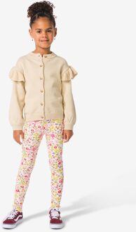 Hema Kinderleggings rib bloemen - 2 stuks paars (paars) - 98/104