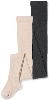 Hema Kindermaillots rib - 2 stuks beige (beige)