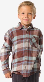 Hema Kinderoverhemd flanel ruiten bruin (bruin) - 122/128
