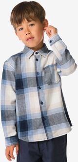 Hema Kinderoverhemd ruiten blauw (blauw) - 122/128