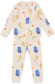 Hema Kinderpyjama ontbijt gebroken wit (gebroken wit) - 122/128