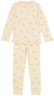 Hema Kinderpyjama rib sterren gebroken wit (gebroken wit) - 110/116