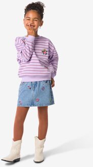 Hema Kinderrok bloemen lichtblauw (lichtblauw) - 122/128