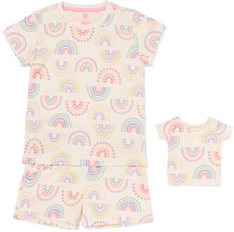 Hema Kindershortama regenboog met poppenpyjama multi (multi) - 110/116