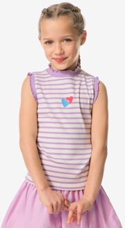 Hema Kindersinglet rib jersey hartjes lichtpaars (lichtpaars) - 110/116