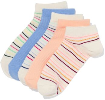 Hema Kindersokken enkel rib strepen - 5 paar gebroken wit (gebroken wit) - 27/30