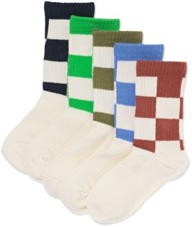 Hema Kindersokken rib blokken - 5 paar beige (beige) - 31/34