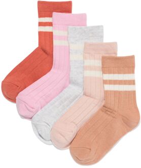 Hema Kindersokken rib sporty - 5 paar terra (terra) - 35/38
