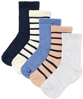 Hema Kindersokken rib strepen - 5 paar roze (roze) - 31/34